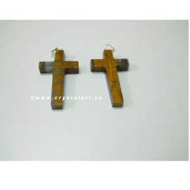 Tiger Eye Cross Shape Pendants