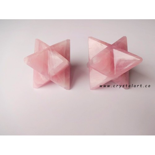 Pink Rose Quartz Big Size Merkaba Star