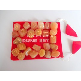 Orange Aventurine Rune Set With Pouch