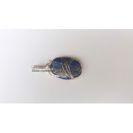 Lapis Lazuli Wire Wrapped Design Cabacone Stone Pendants