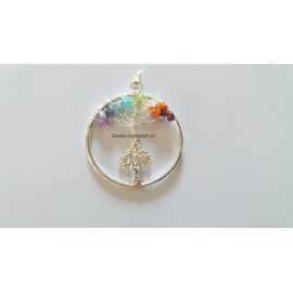 7 Chakra Tree of Life Pendant With Tree of Life Charm