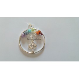 7 Chakra Tree of Life Pendant With Tree of Life Charm