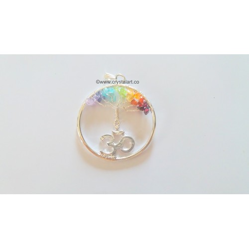 7 Chakra Tree of Life Pendant With OM Charm