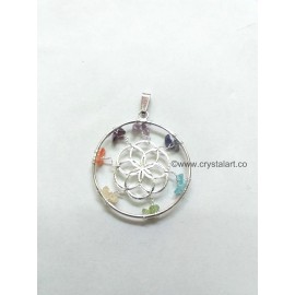 7 Chakra Chips Borromean Rings Charm Pendant