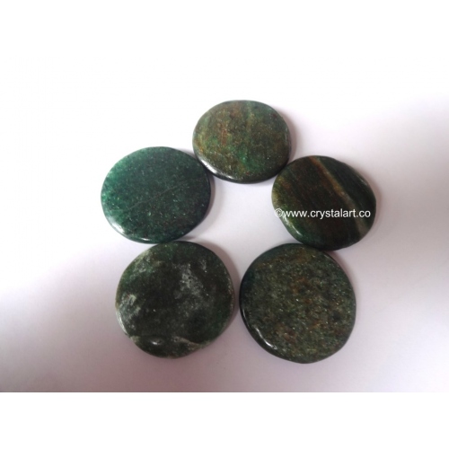 Green Myca Round Palm Stones