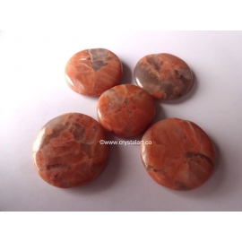 Cream Moonstone Round Palm Stones