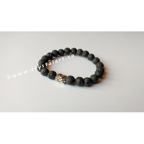 Lavastone Plane Beads Buddha Bracelets