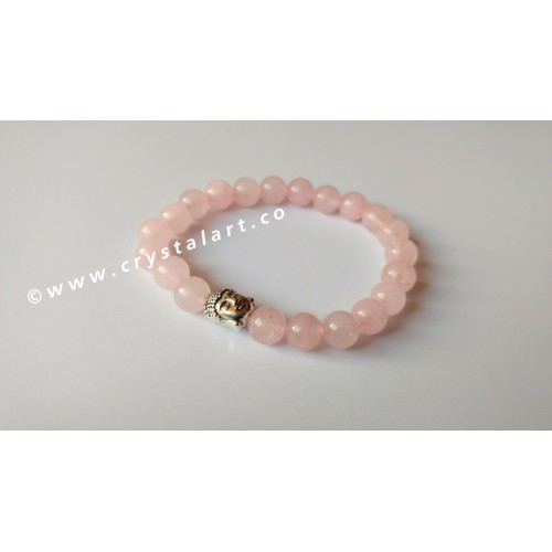 Rose Quartz Plane Beads Buddha Bracelets