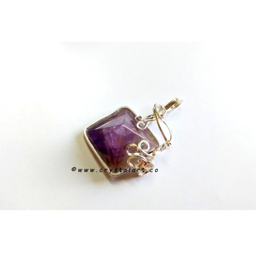 Amethyst Agate Pyramid Pendants