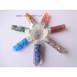 Crystal Quartz Cone With 7 Chakra 7 Point Orgone Energy Generator Tools