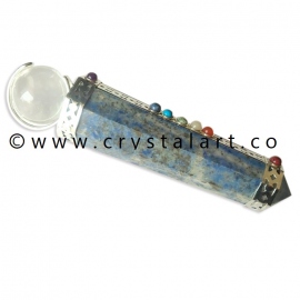 Lapis Lazule Chakra Stone Crescent Moon Shape Crystal Globe Healing Stick