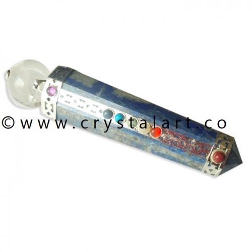 Lapis Lazule Chakra Stone Crescent Moon Shape Crystal Globe Healing Stick