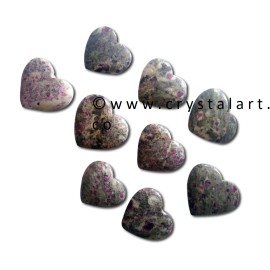 Ruby Fuchsite 50-60 mm Big Size Puffy Heart