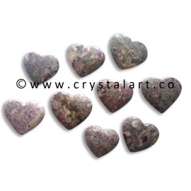 Ruby Fuchsite 50-60 mm Big Size Puffy Heart