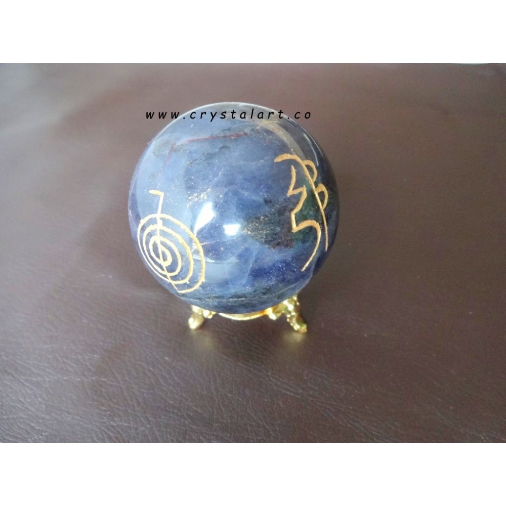 Sodalite Reiki Engraved Spheres