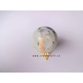 WHITE RAINBOW MOONSTONE REIKI ENGRAVED SPHERES