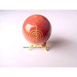 Red Aventurine Reiki Engraved Spheres