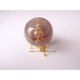 Smokey Quartz Reiki Engraved Spheres