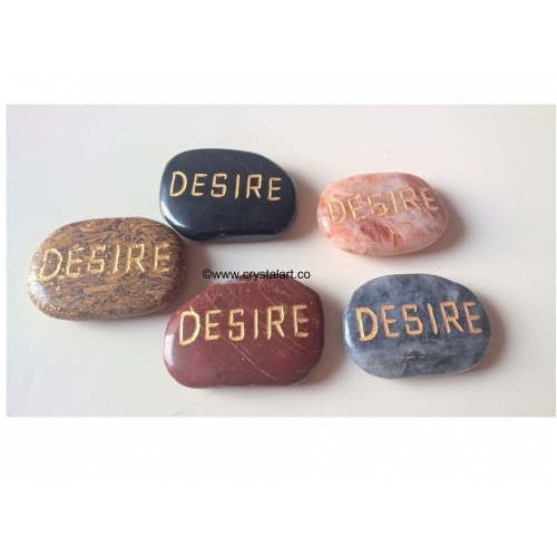 Mix stone Uneven Shape Palm Stones With Desire Engraved