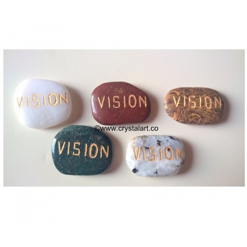 Mix stone Uneven Shape Palm Stones With Vision Engraved