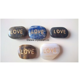 Mix stone Uneven Shape Palm Stones With Love Engraved