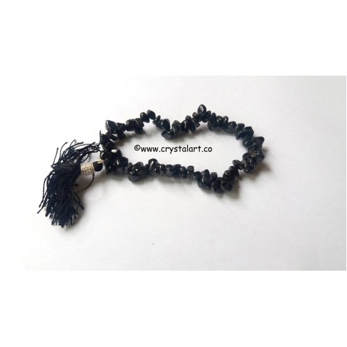 Black tourmaline with tassel chips bracelets