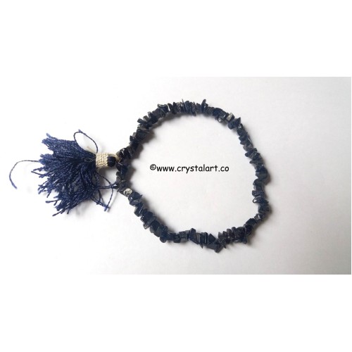 Blue goldstone with tassel chips bracelets