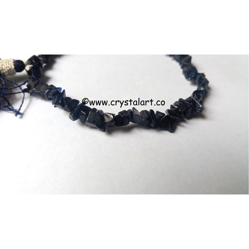 Blue goldstone with tassel chips bracelets