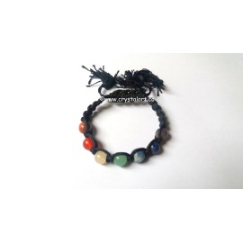 Chakra 8 mm wrapped slider cord bracelets