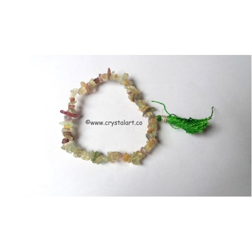 Multy fluorite with tassel chips bracelets