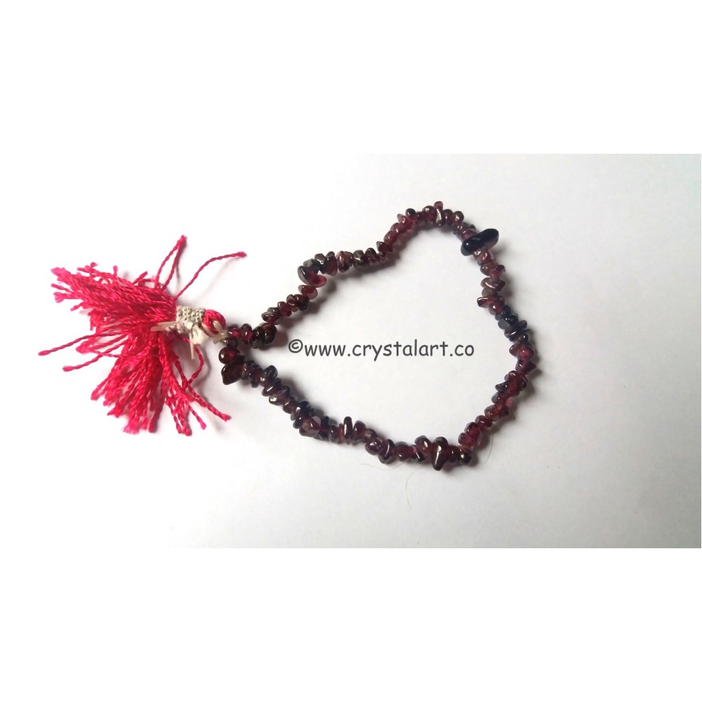 Red garnet with tassel chips bracelets