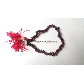 Red garnet with tassel chips bracelets