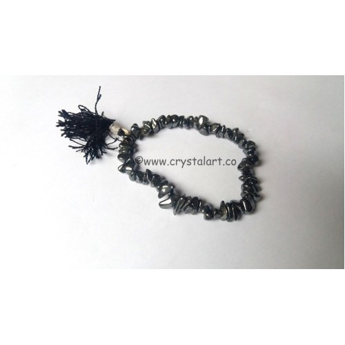 Hematite black tassel chips bracelets