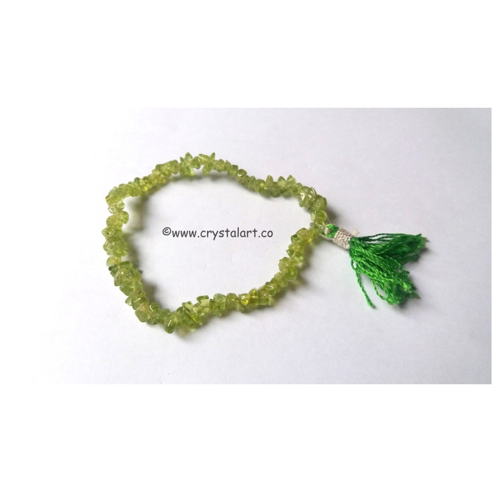 Peridote with tassel chips bracelets