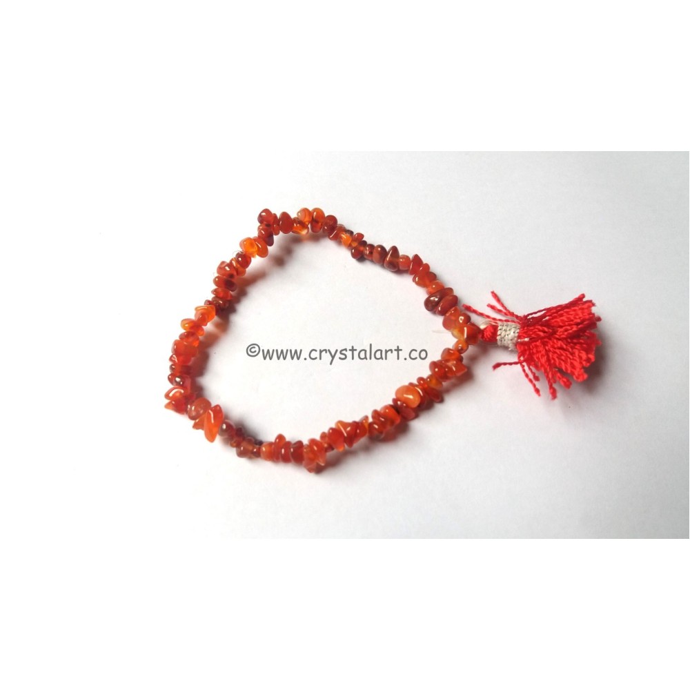 Red carnelian with tassel chips bracelets