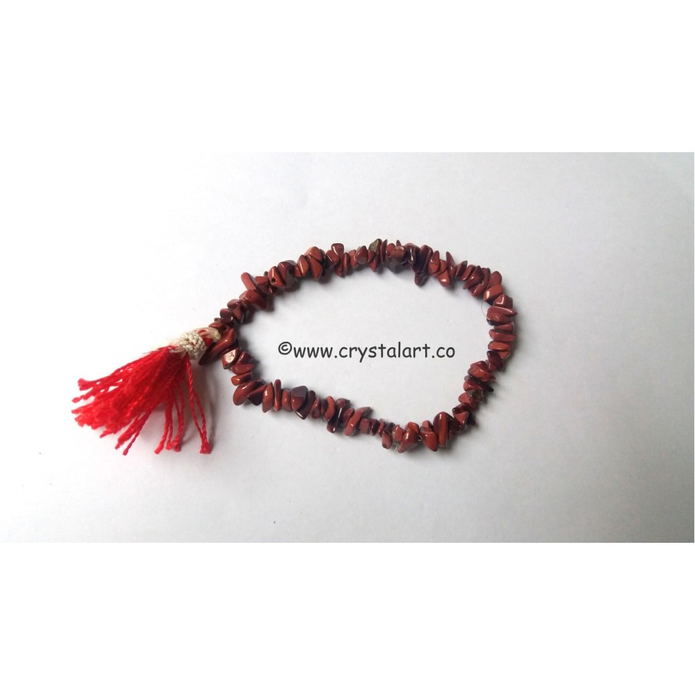 Red jasper agate with tassel chips bracelets