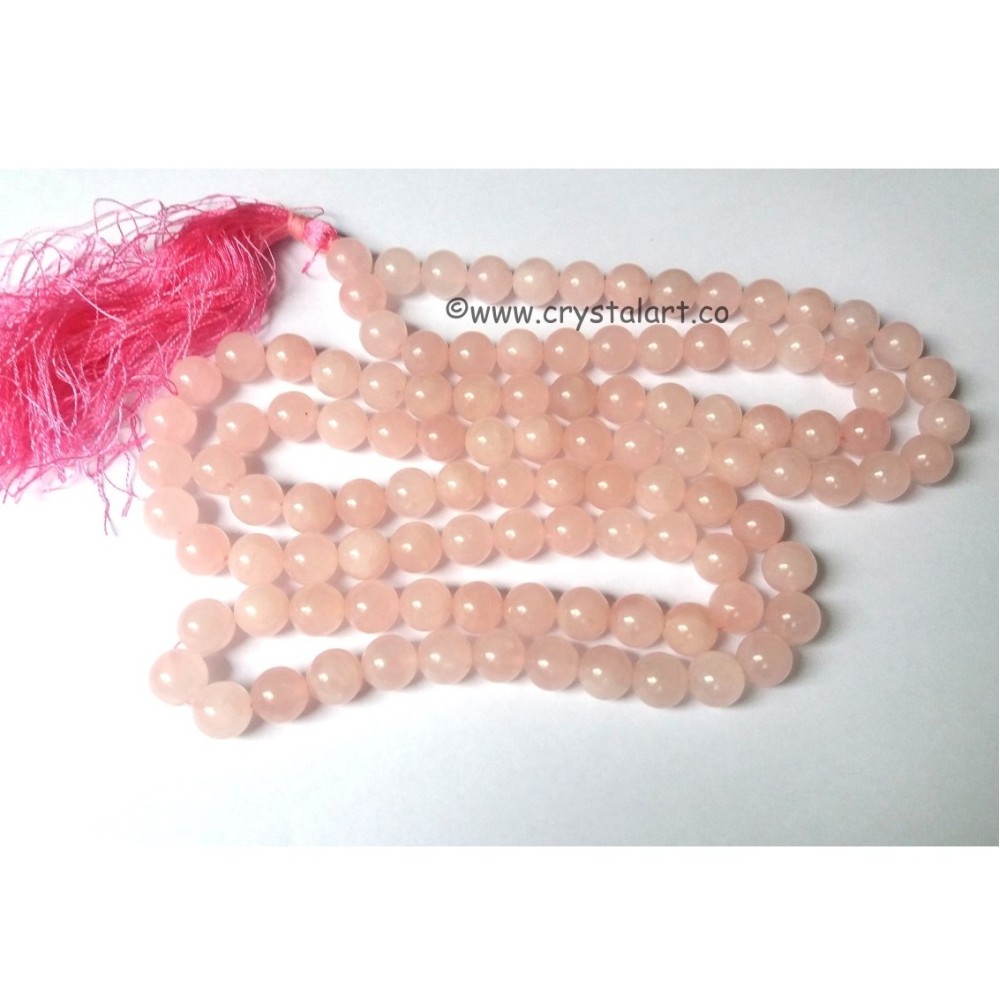 Rose quartz with tassel jap mala