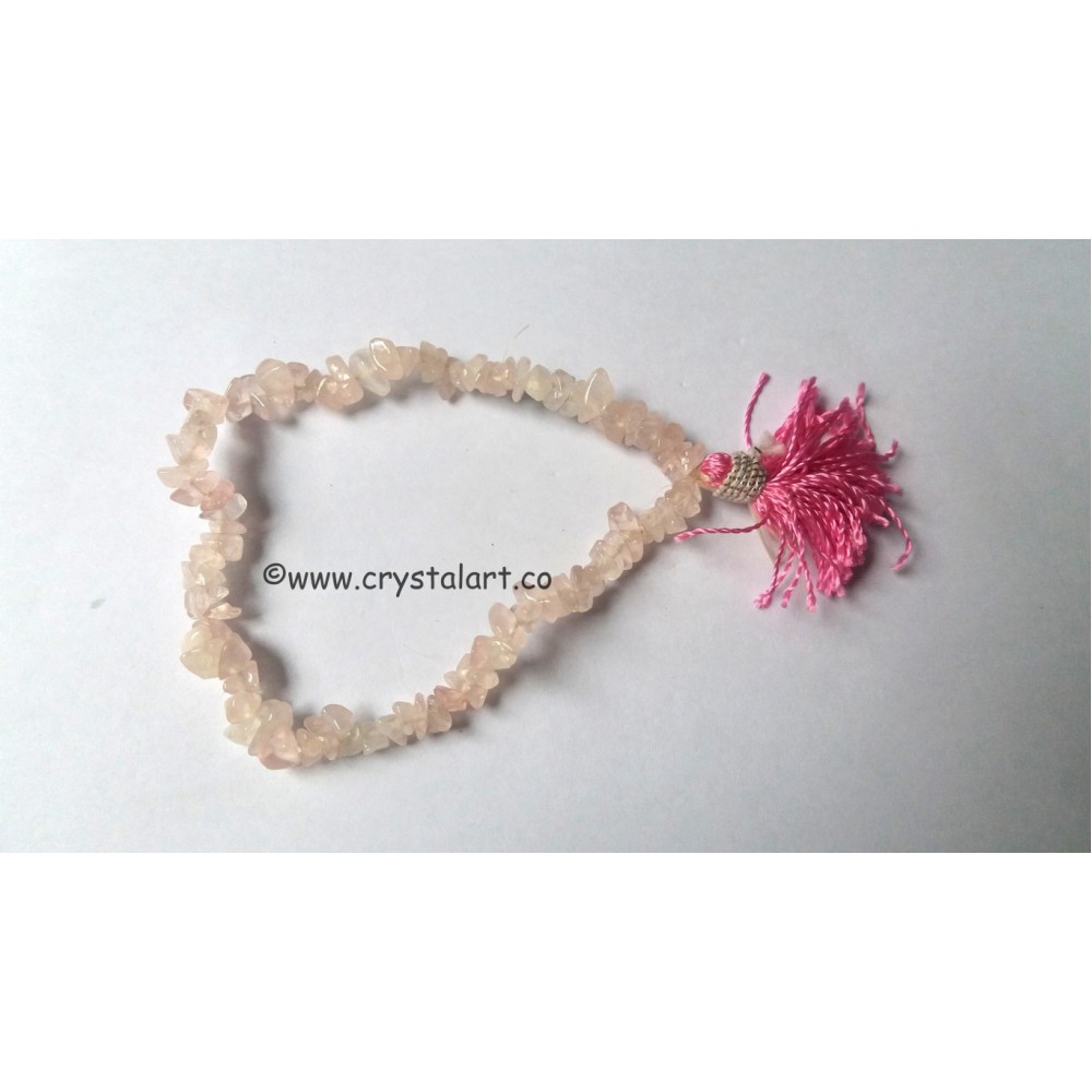 Rose quartz with tassel chips bracelets