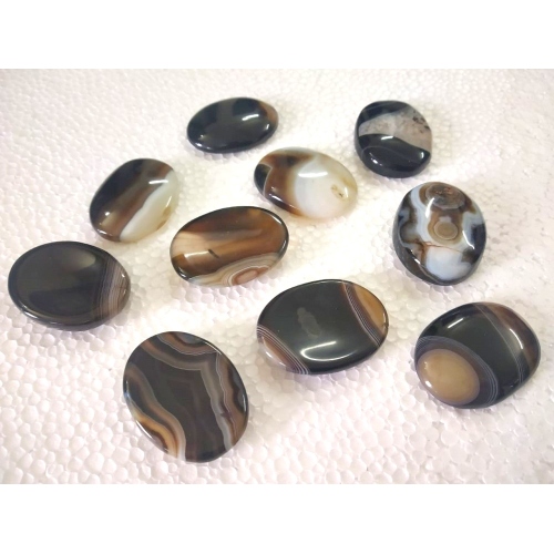 Black Onyx Sulemani Agate Stone Worry Stones