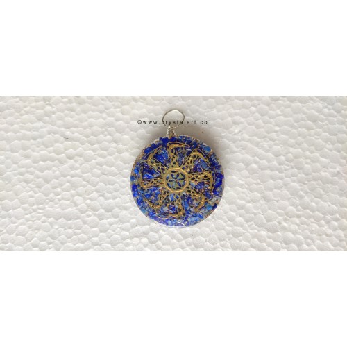 Lapis Lazule Round Shape 50 mm Orgone Pendants