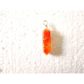 Red Carnelian Double Terminated Points Wire Wrapped Pendants