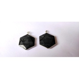 Black Tourmaline Flat Star of David Pendants