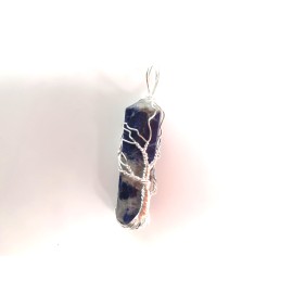 Sodalite Double Terminated Points Fully Wrapped Pendants