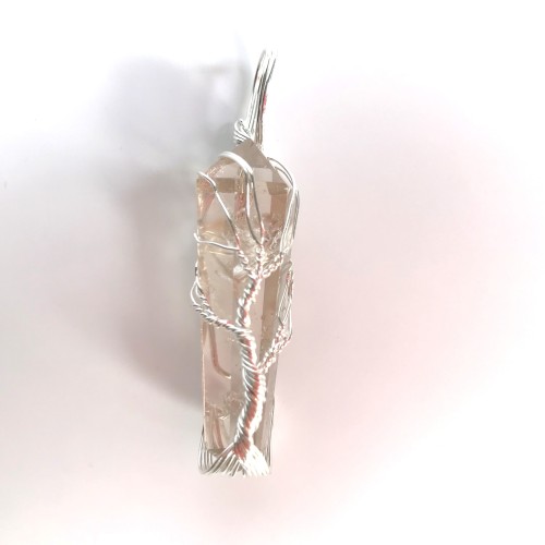 Clear Quartz Double Terminated Points Fully Wrapped Pendants