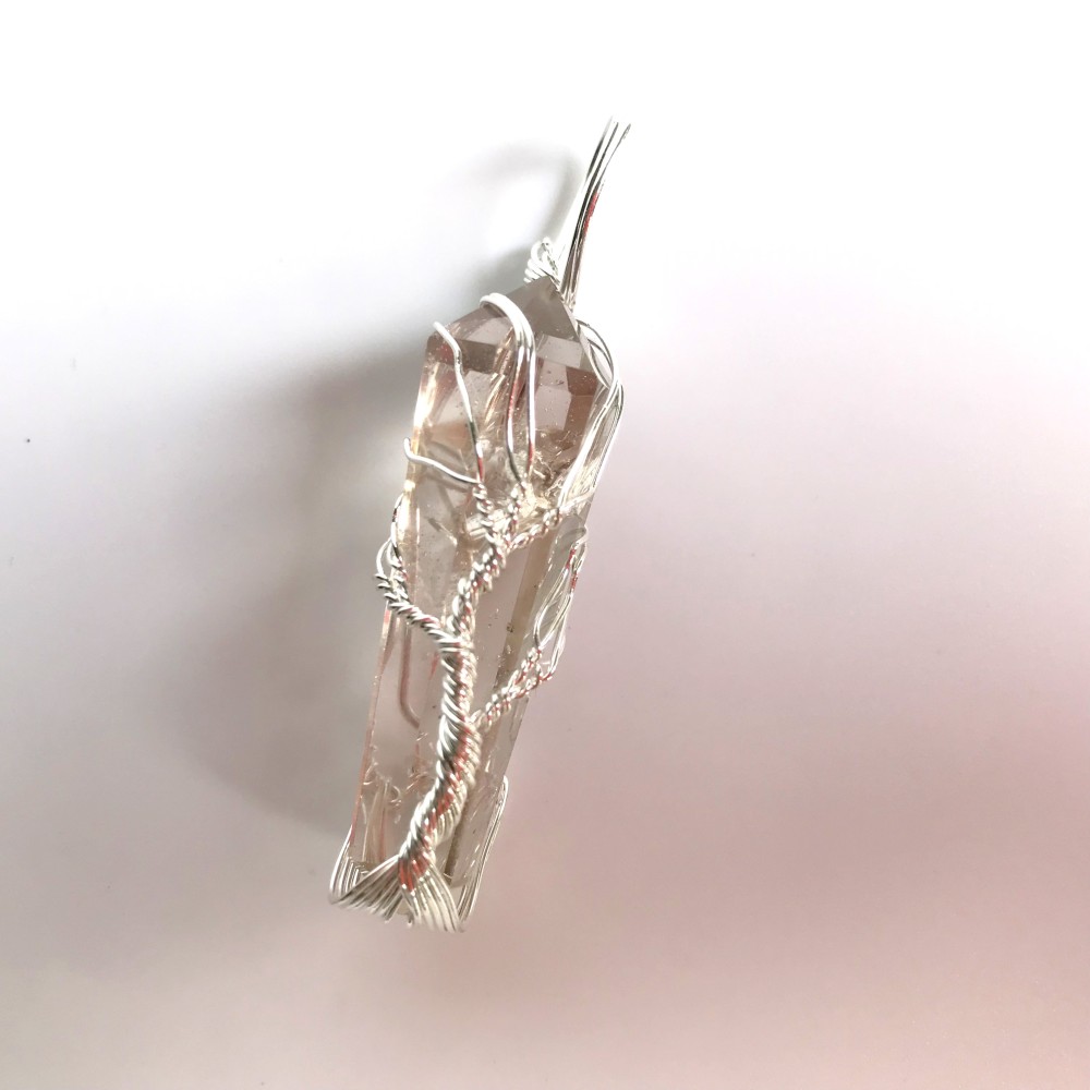 Clear Quartz Double Terminated Points Fully Wrapped Pendants