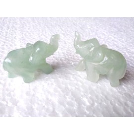 Green Aventurine Stone 1.5 - 2 Inch Trunk Up Elephant