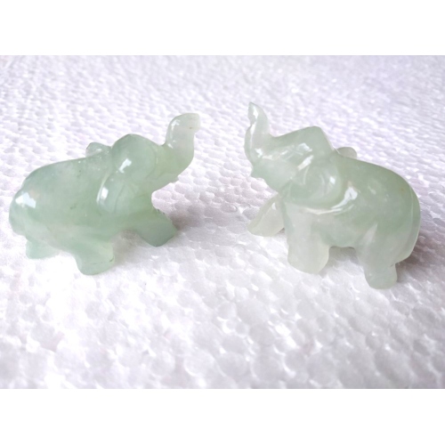 Green Aventurine Stone 1.5 - 2 Inch Trunk Up Elephant