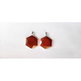 Red Goldstone Flat Star of David Pendants