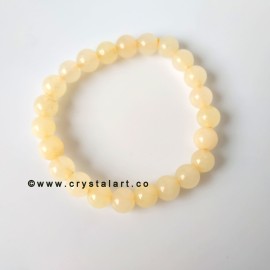 yellow Calcite 8 MM Natural Stones Plane Beads Bracelets Unisex