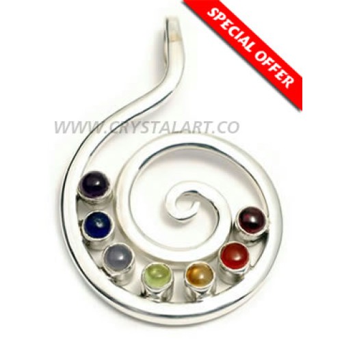 Cosmic Spiral Chakra 925 Silver Pendant